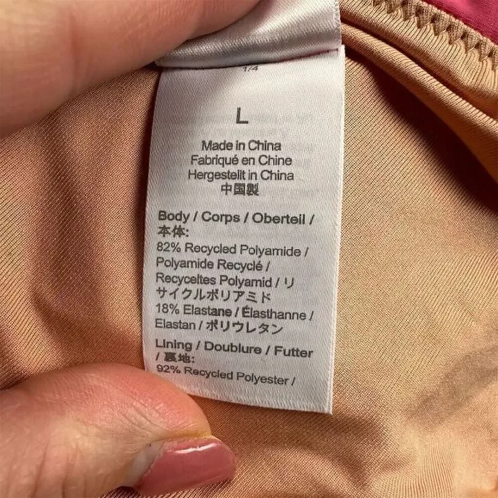 NWT J. Crew Women's Curved‎ Waist Cheeky Bikini Bottom Pink Size L Swimwear